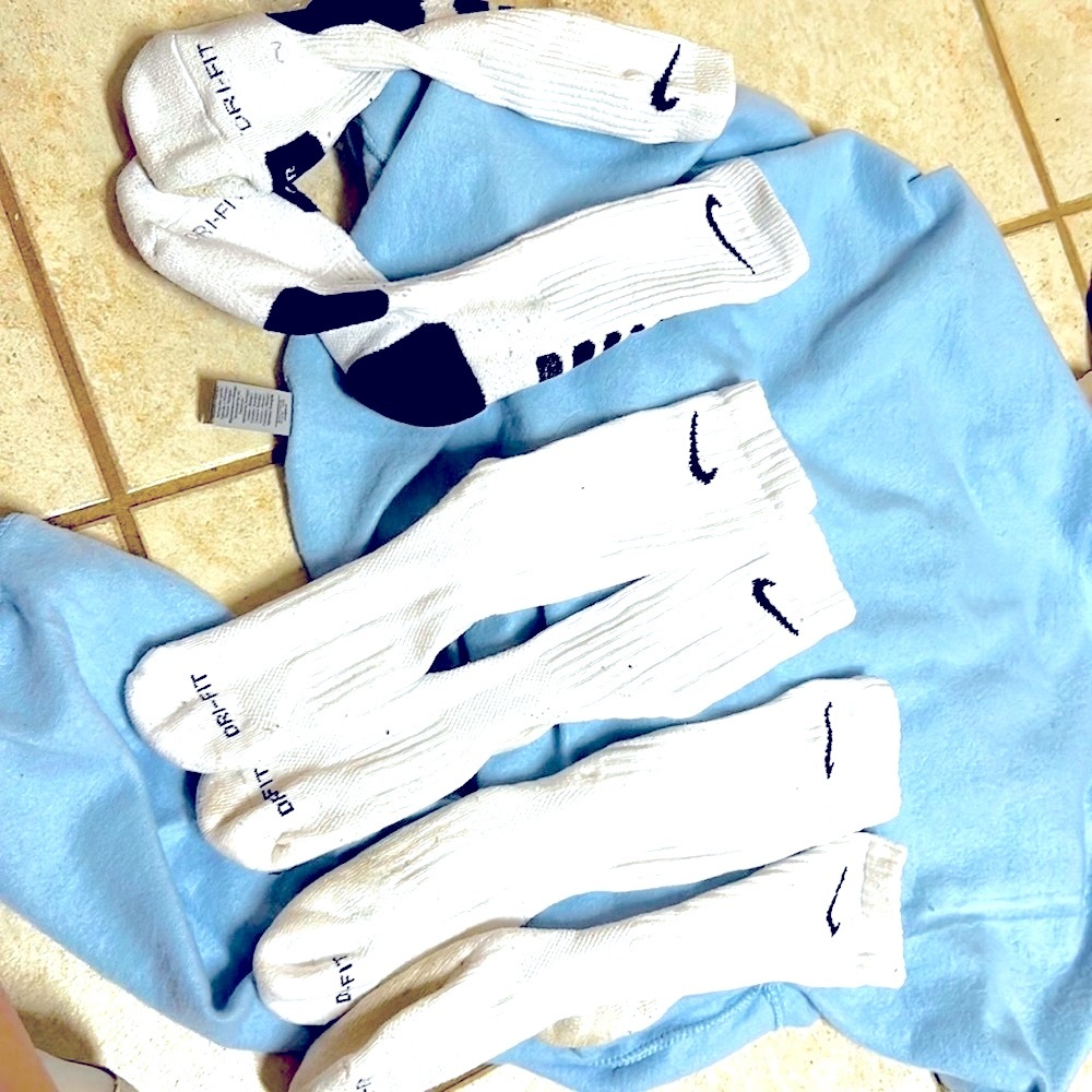 Bundle 3 pairs of vintage White Nike Socks Athletic Socks Bundle Dri-Fit